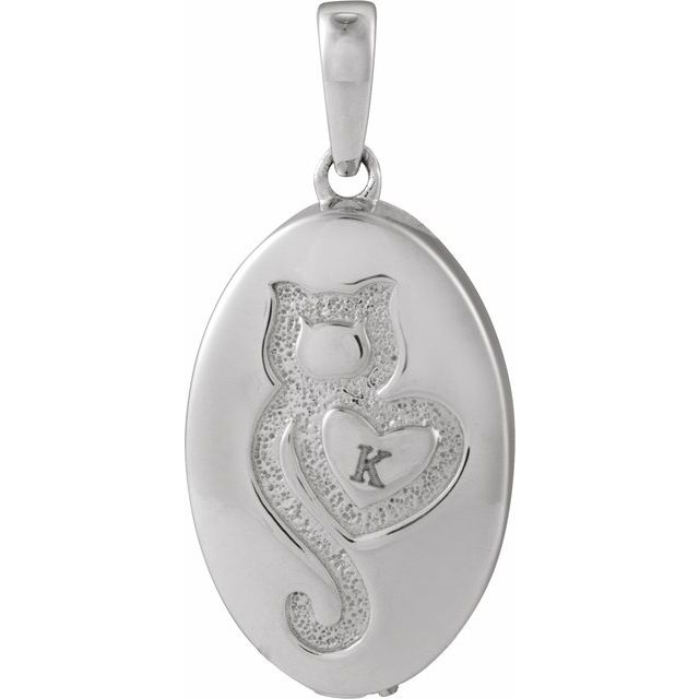 Sterling Silver Cat Ash Holder Pendant