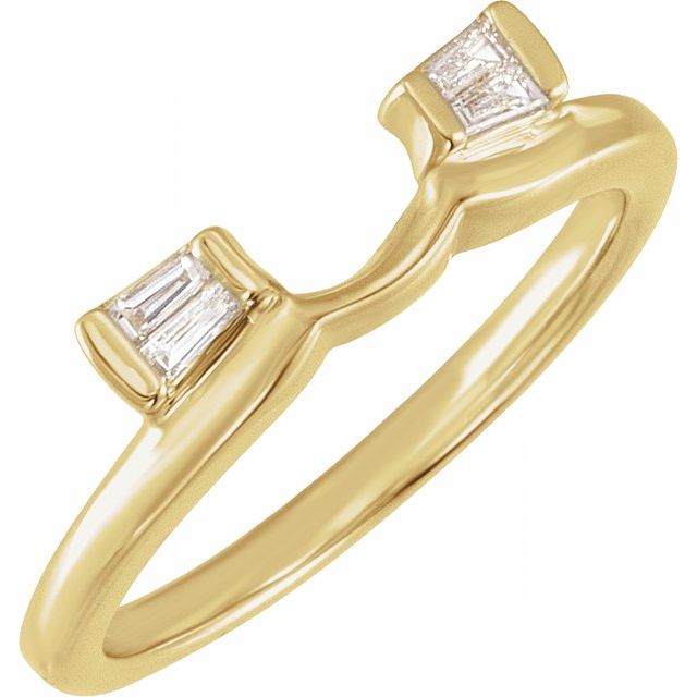 14k Yellow 1/10 Ctw Natural Diamond Wrap-style Enhancer Ring