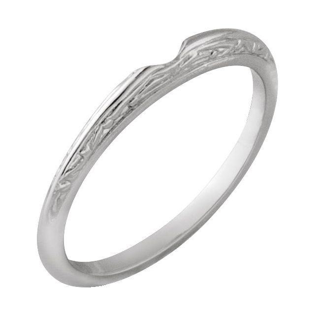 14K White Band for 5.8 mm Round Ring