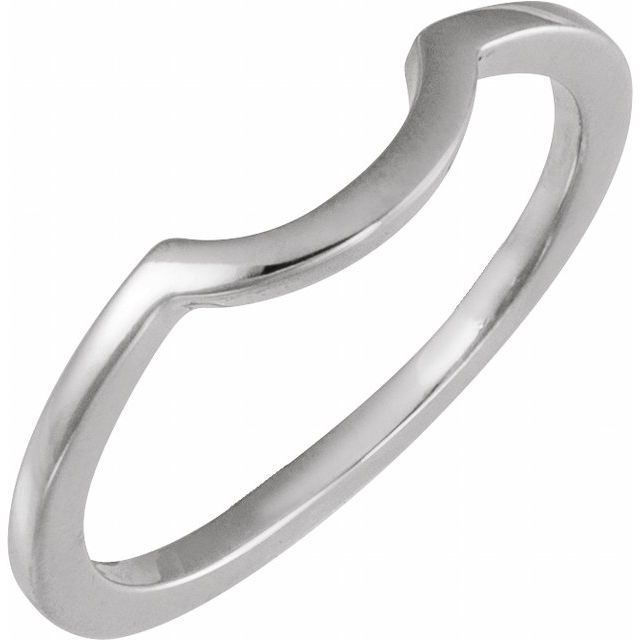 14K White Band for 6.5 mm Round Ring