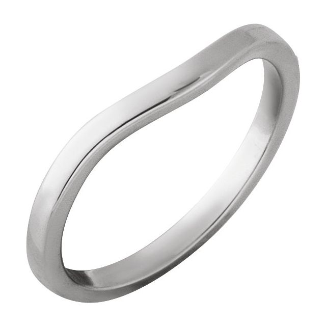 14K White Band for 6x6 mm Square Ring