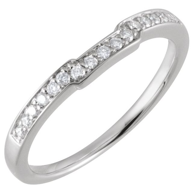 14K White 1/6 CTW Natural Diamond Band