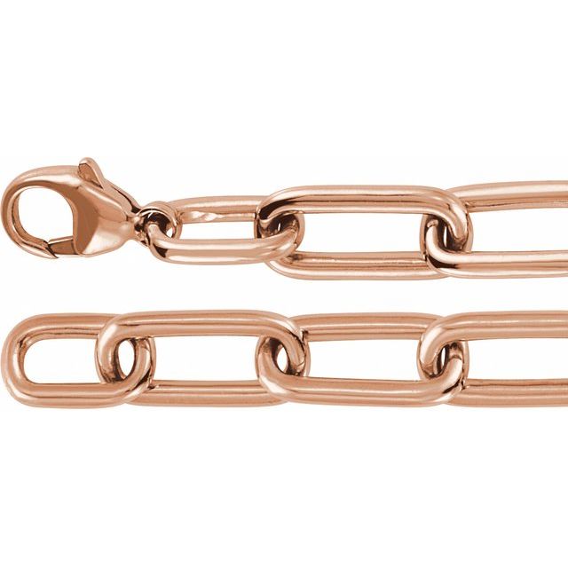 14k Rose 1 1/2 Ctw Lab-grown Diamond Paperclip-style 7' Bracelet