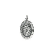 14K White 19x14 mm Oval St. Christopher Medal