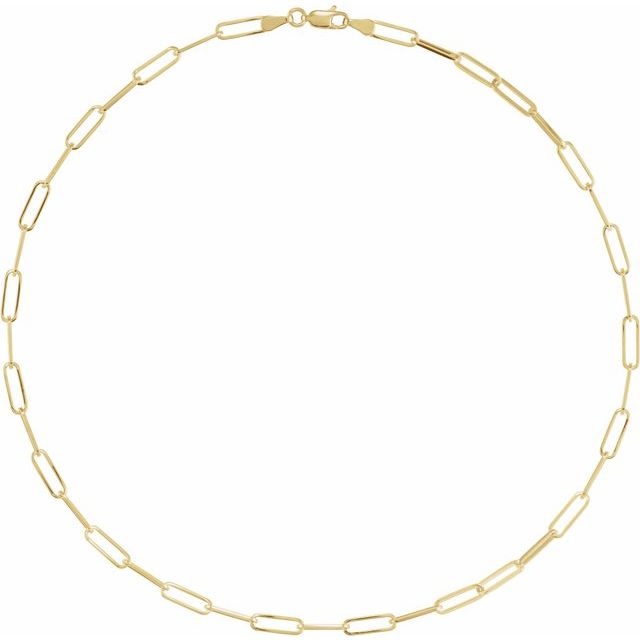 14K Yellow 3.85 mm Paperclip-Style 16' Chain