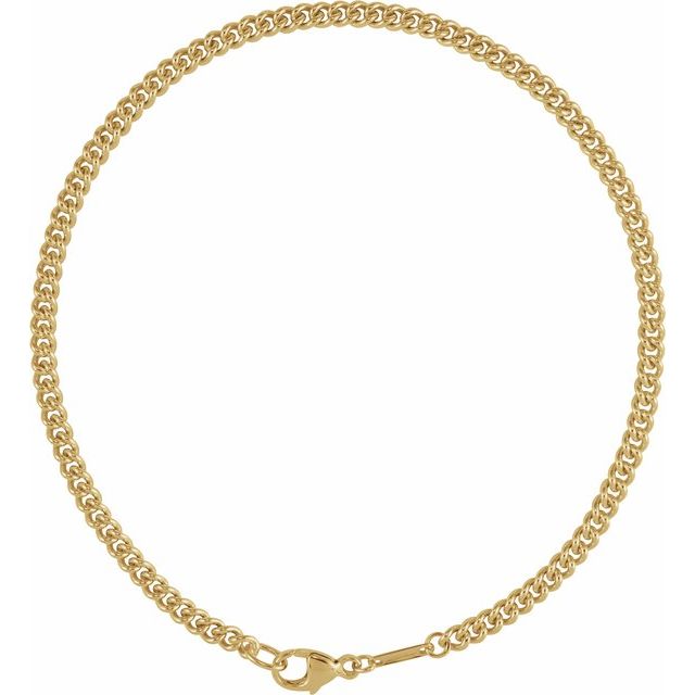 14K Yellow 2.9 mm Curb 8' Chain