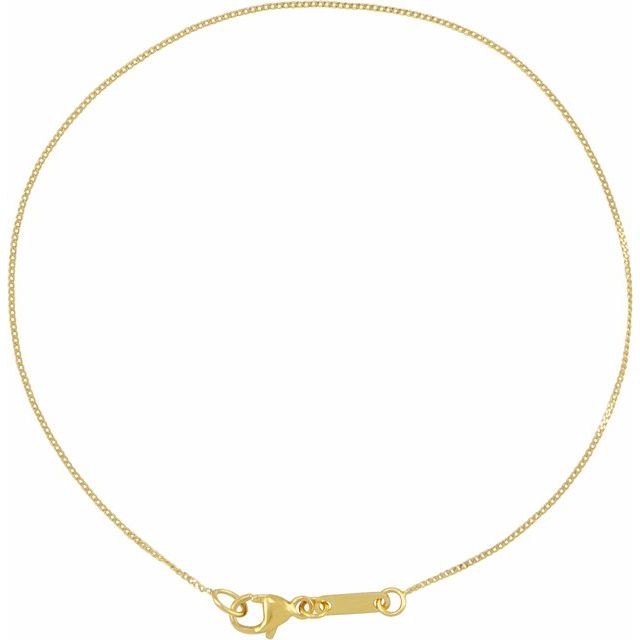 14K Yellow .8 mm Diamond-Cut Curb 7' Chain