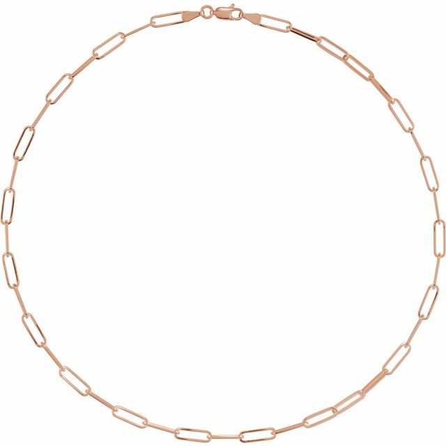 14K Rose 3.85 mm Paperclip-Style 16' Chain