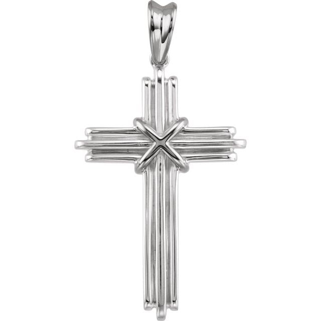 Sterling Silver 36.75x24.5 mm Cross Pendant