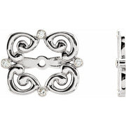14K White .08 CTW Natiral Diamond Earring Jackets with 5.7 mm ID