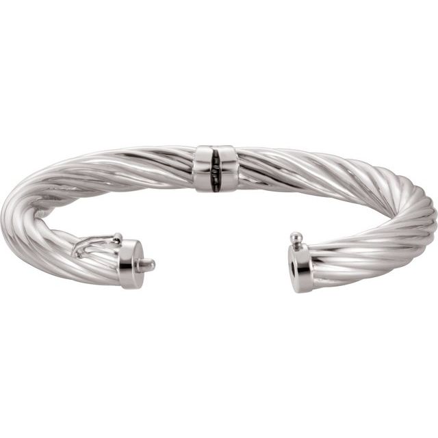 Sterling Silver 8 mm Hinged Bangle 7' Bracelet