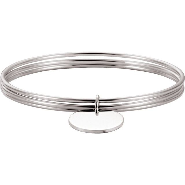 Sterling Silver 26 mm Triple Bangle 8' Bracelet