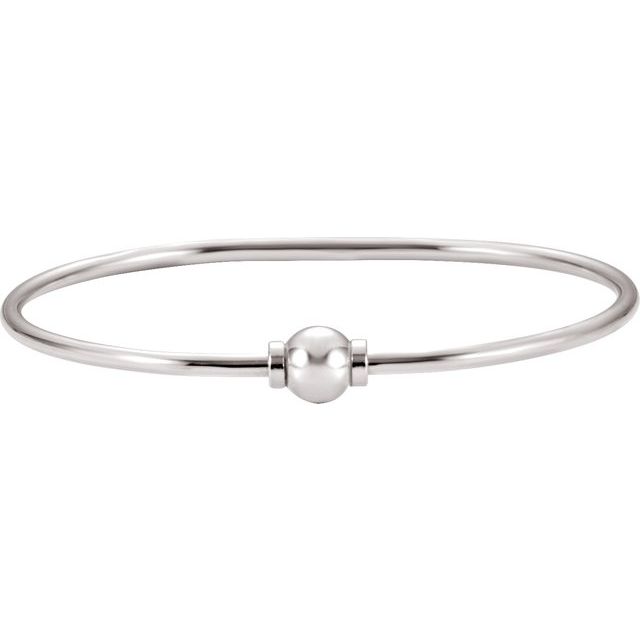 Sterling Silver 8 mm Ball Bangle 7' Bracelet