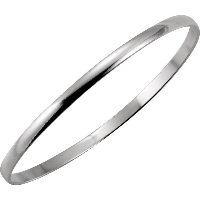 Sterling Silver 4 mm Bangle 8' Bracelet