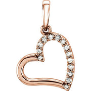 14K Rose .07 CTW Natural Diamond Heart Pendant