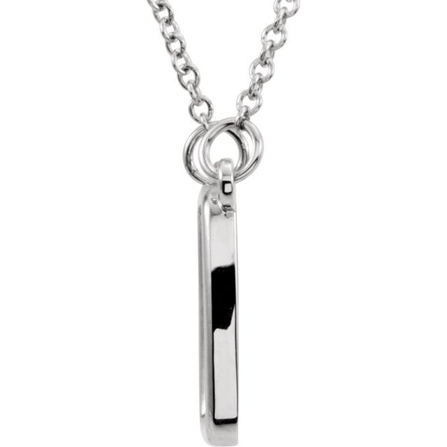 14K White Square 16' Necklace
