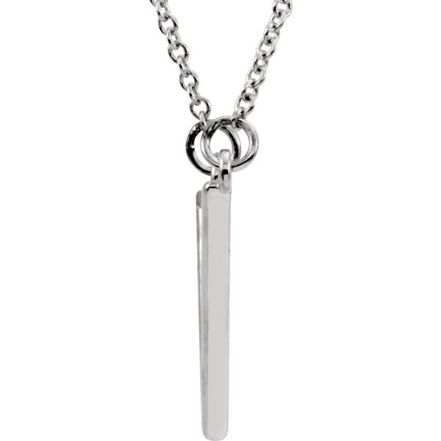 14K White Triangle 16' Necklace