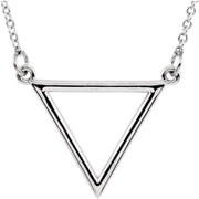 14K White Triangle 16' Necklace