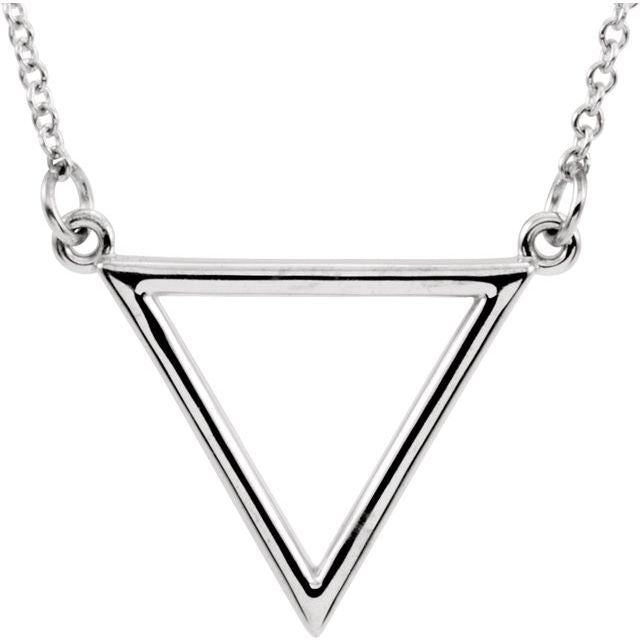14K White Triangle 16' Necklace