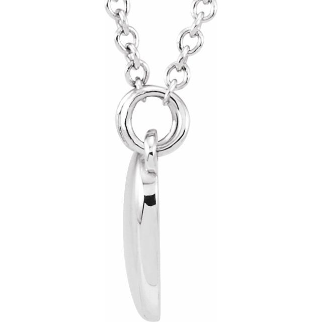 14K White Heart 18' Necklace