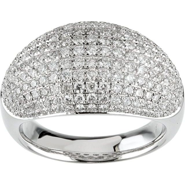 14K White 1 3/4 CTW Natural Diamond Ring