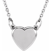 14K White Heart 18' Necklace