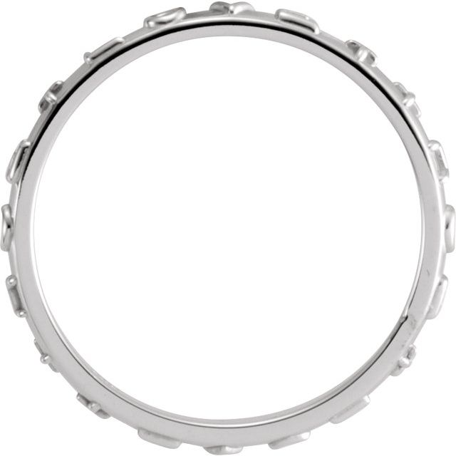 14K White True Love Chastity Ring Size 9