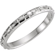 14K White True Love Chastity Ring Size 9