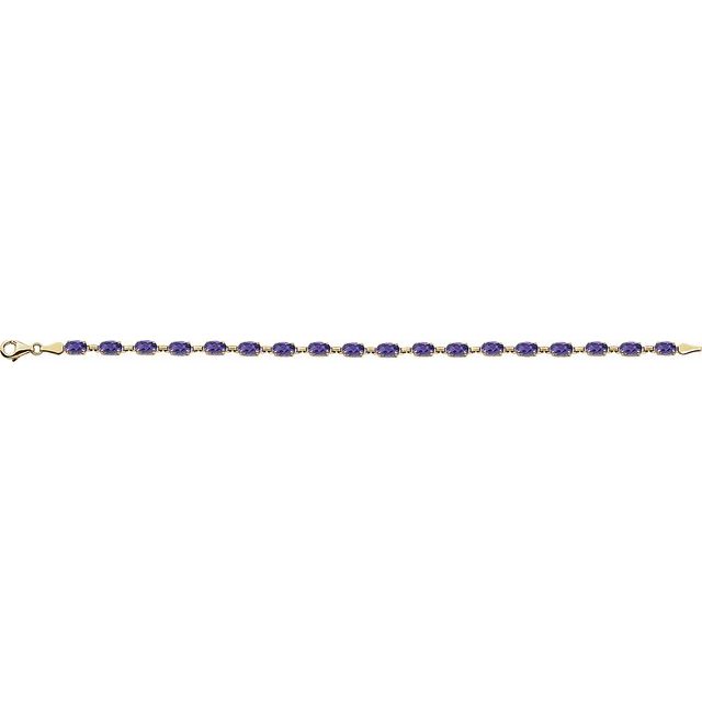 14K Yellow Natural Amethyst 7.25' Bracelet