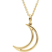14K Yellow 25.7x4.7 mm Crescent Moon 16' Necklace