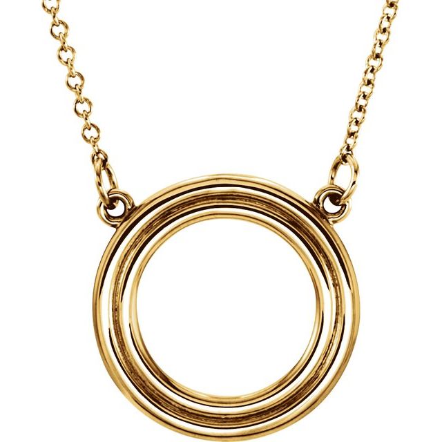 14K Yellow Circle 16' Necklace