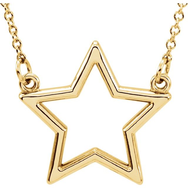 14K Yellow Star 16' Necklace