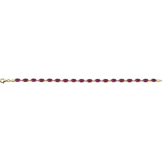 14K Yellow Lab-Grown Ruby 7.25' Bracelet