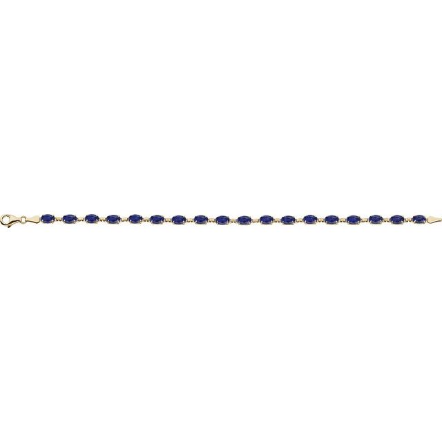 14K Yellow Lab-Grown Blue Sapphire 7.25' Bracelet