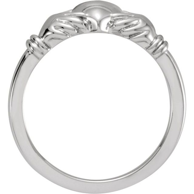 14K White Claddagh Ring