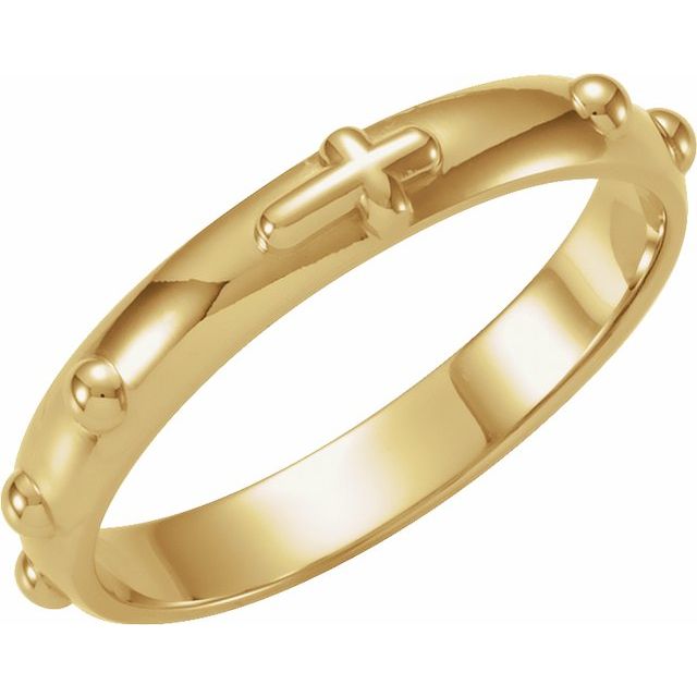 14K Yellow 3.2 mm Rosary Ring Size 7