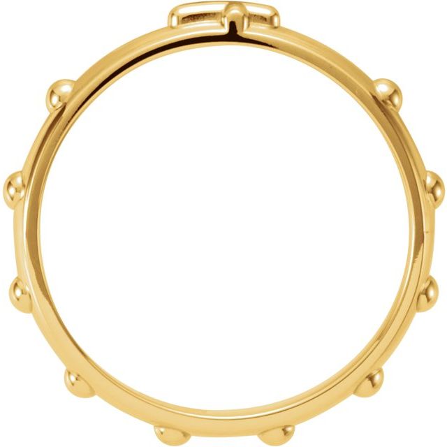 14K Yellow 3.2 mm Rosary Ring Size 7