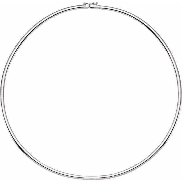 14K White 3 mm Omega 18' Chain