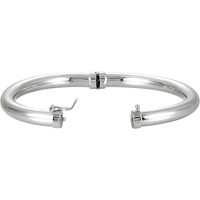Sterling Silver 6 mm Hinged Bangle 7' Bracelet