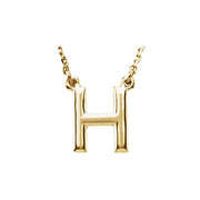 14K Yellow Block Initial H 16' Necklace