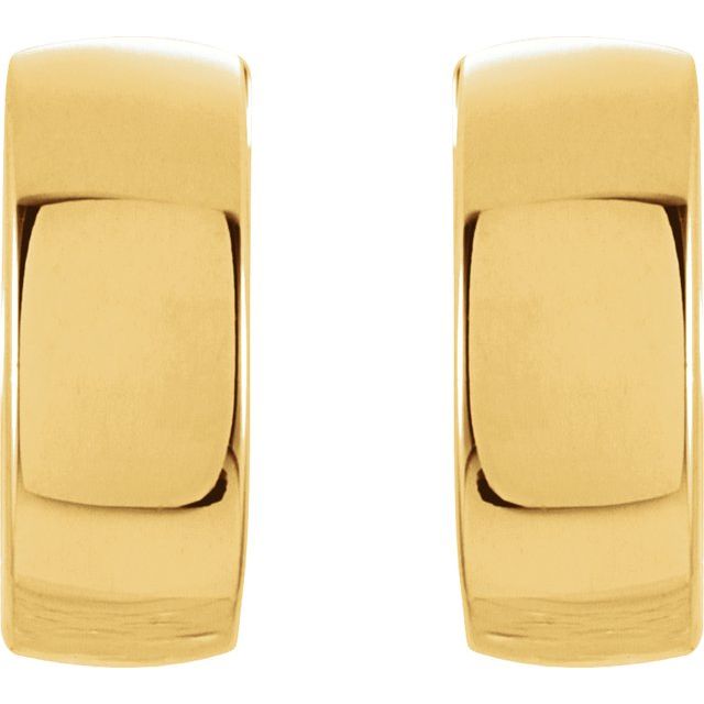 14K Yellow 14 mm Hinged Hoop Earrings