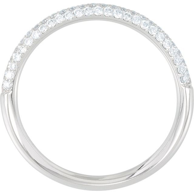 14K White 3/8 CTW Natural Diamond Pavé Anniversary Band Size 7