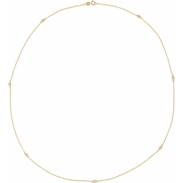 14K Yellow 1/3 CTW Natural Diamond 7-Station 24' Necklace