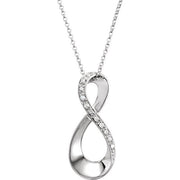 14K White .05 CTW Natural Diamond Infinity-Inspired 18' Necklace