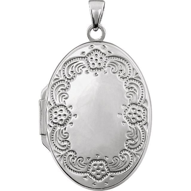Sterling Silver Engravable Oval Locket