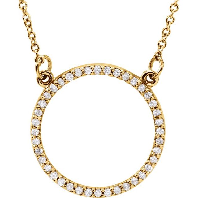 14K Yellow 1/6 CTW Natural Diamond Circle 16' Necklace