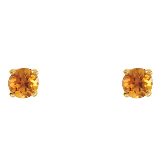 14k Yellow Imitation Citrine Youth Earrings