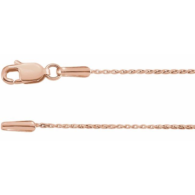 14K Rose .8 mm Wheat 20' Chain