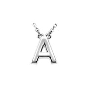 Sterling Silver Block Initial A 16' Necklace