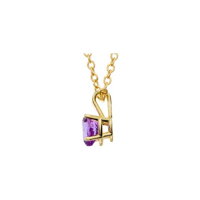 14K Yellow 6 mm Natural Amethyst Heart 18' Necklace